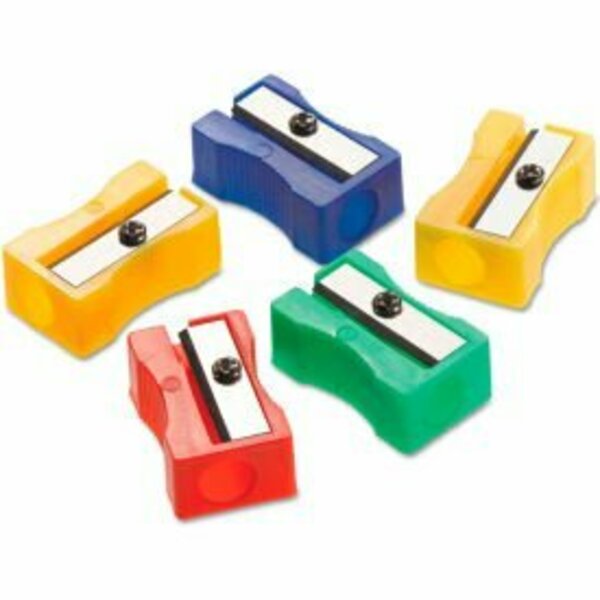 Acme United Westcott One-Hole Manual Pencil Sharpeners, 4in x 2in x 1in, Assorted Colors, 24/Pack 15993